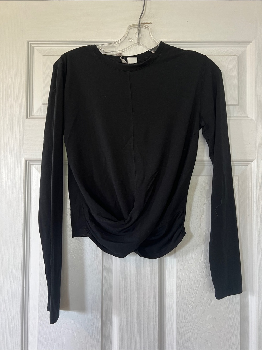 Diadora Black Long-Sleeve Twist Hem Tee